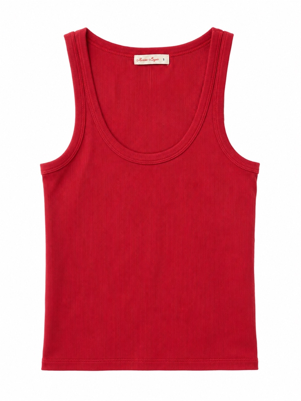 Marine Layer deep coral Ribbed Tank Top size small